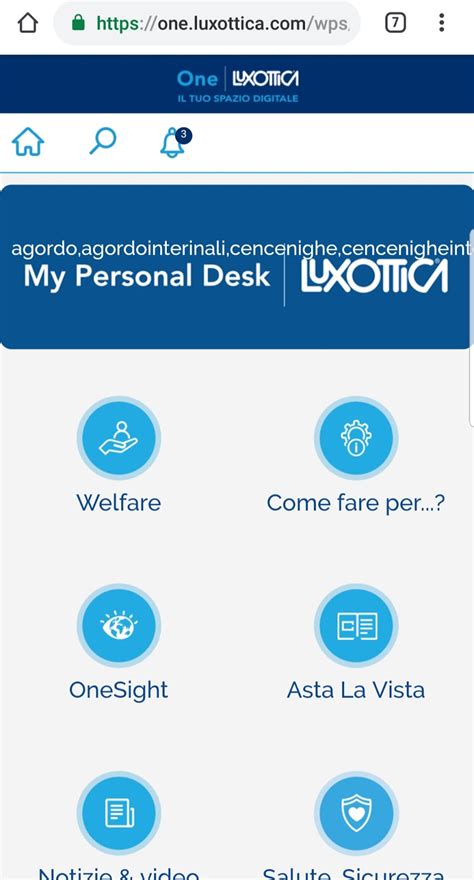 Sign in to use available applications. . Luxottica my personal desk